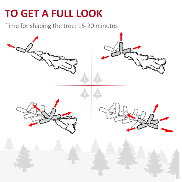 English Elm Homcom 9' Slim Snow-Flocked Artificial Christmas Tree - Realistic Branches, 1014 Tips, Space-Saving Elegance W2225P249661