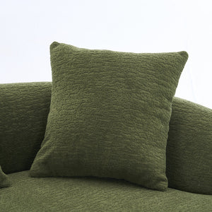 English Elm LY-025S Curved Loveseat Sofa Compact 65" chenille upholstery, 30D foam with spring core, 300lb capacity, 3 pillows, apartment-friendly Antique Green,Green W2231P292604