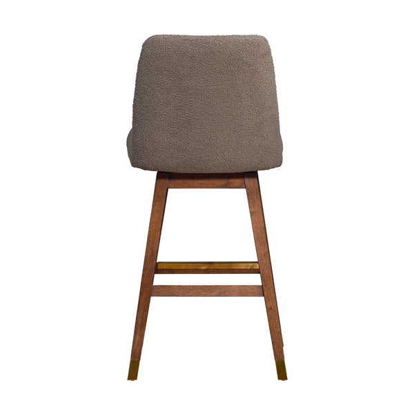 English Elm Amelia Boucle Upholstered Swivel Counterstool with Rubberwood Base for Kitchen Islands B2736P464895