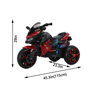 English Elm Electric Ride on Motorcycle for Kids with Led Wheels Twist Throttle and Training W1760P252046