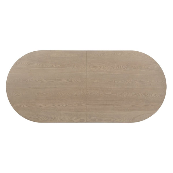 English Elm Oval Wood Dining Table with Double Pedestal Base Seats Six in Light Ash Finish N771P265584A_N771P265585A