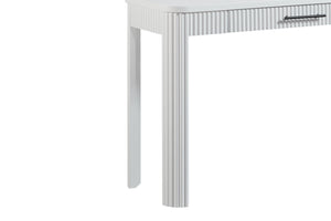 English Elm White Writing Desk with Reeded Fronts, Birch Veneer, Solid Wood Frame, 1 Storage Drawer, Transitional Design B2699P270990