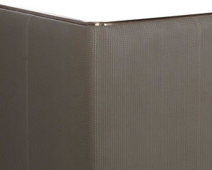 Sunpan SIERRA Sofa - Contemporary Meg Taupe & Textured Porcini Faux Leather with Bronze Frame Elegance 108050