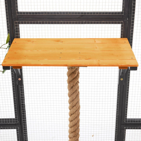 English Elm Outdoor Pine Wood Catio Enclosure with Platforms Condos and Walk-in Access for Cats N719P283198B