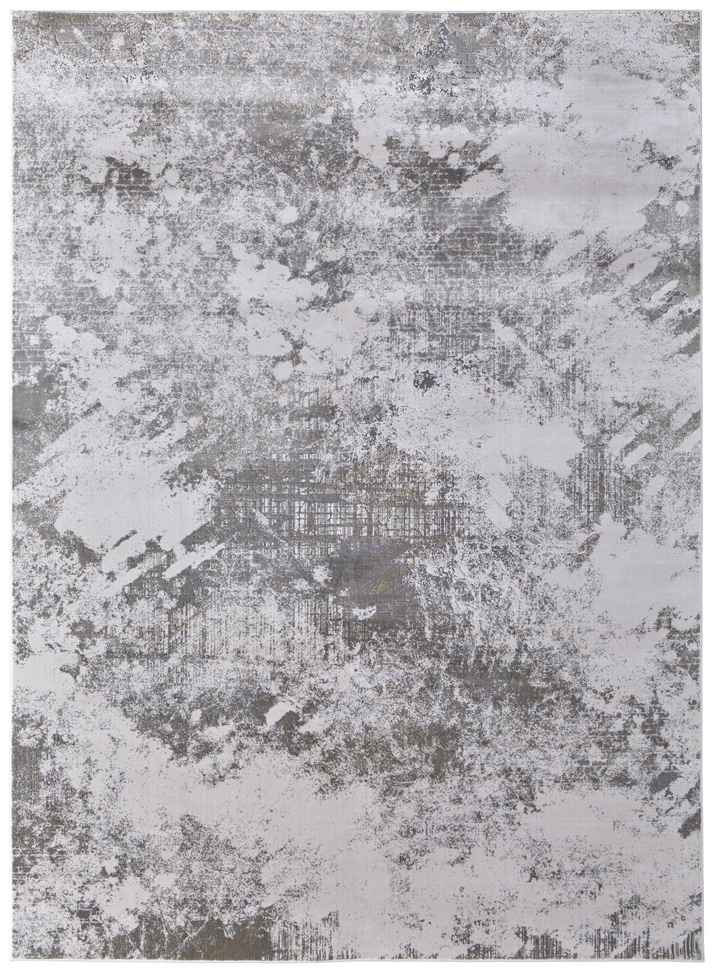 Feizy Rugs Waldor Modern Abstract Rug - Luxurious High-low Pile In Gold, Ivory & Gray Hues For Elegant Decor Gray,Silver,Taupe Polypropylene,Polyester 73539ndfivygrye10