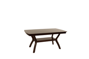 English Elm Formal 66" Square Dining Table with Open Shelf, Espresso Solid Wood Veneer, Contemporary Design B011P207142