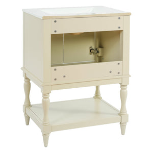 English Elm 24'' French Style Bathroom Vanity with Ceramic Sink Soft Close Cabinet and Drawer Beige N710P411341Y