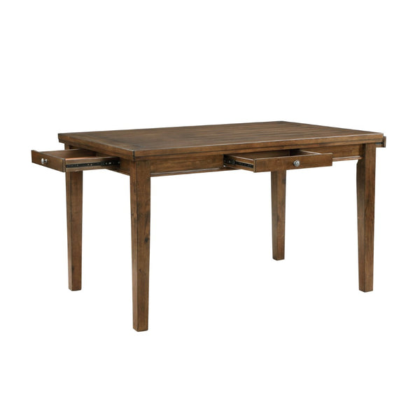 English Elm Traditional Cherry Finish Counter Height Dining Set Seats Six with Storage Drawers B011S02490