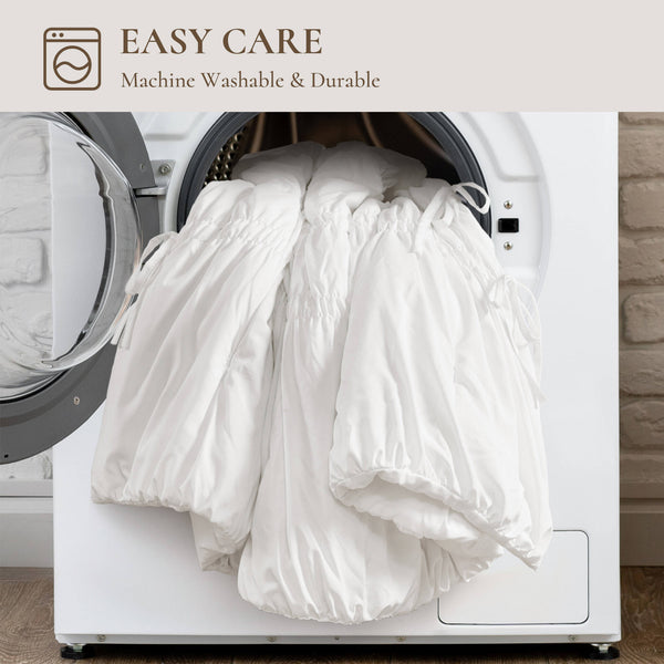 English Elm 2PCS Washed Microfiber Twin/Twin XL Comforter Set with Plush Poly Fill and Soft Standard Sham Pair White 16.73 L x 12.99 W x 7.87 H B035P341082