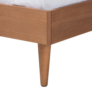 Baxton Studio Baxton Studio Rina Mid-Century Modern Bedroom Set with Rattan Accents for Stylish Comfort & Storage 4-Piece Full MG97151-Ash Walnut-Full-4PC Set