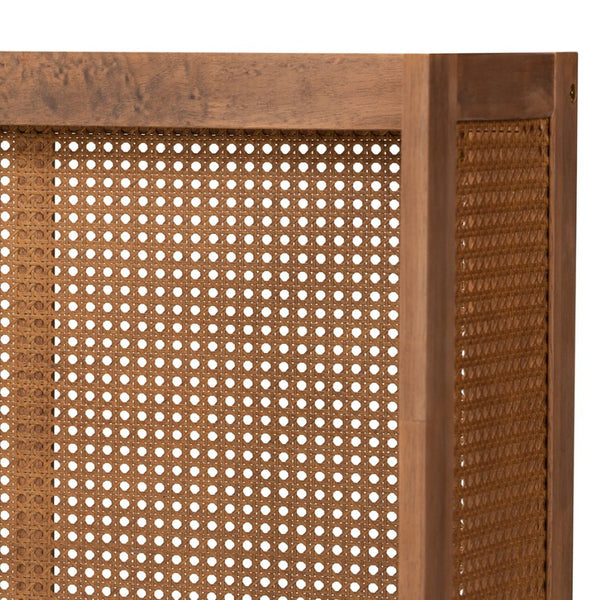 Baxton Studio Baxton Studio Rina Mid-Century Modern Wrap-Around Headboard in Ash Walnut with Woven Rattan Design King MG97151-Ash Walnut Rattan-King-Headboard