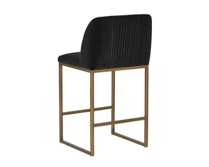 Sunpan Nevin Modern Counter Stool - Stylish Comfort with Antique Brass Legs, Perfect for Any Space Shadow Grey