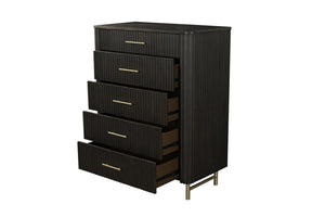 English Elm Clayten Five Drawer Espresso Chest Dovetail Build for Bedroom Storage B2756P506234