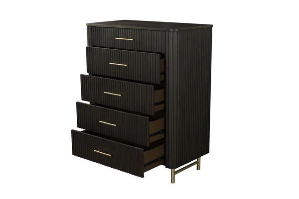 English Elm Clayten Five Drawer Espresso Chest Dovetail Build for Bedroom Storage B2756P506234
