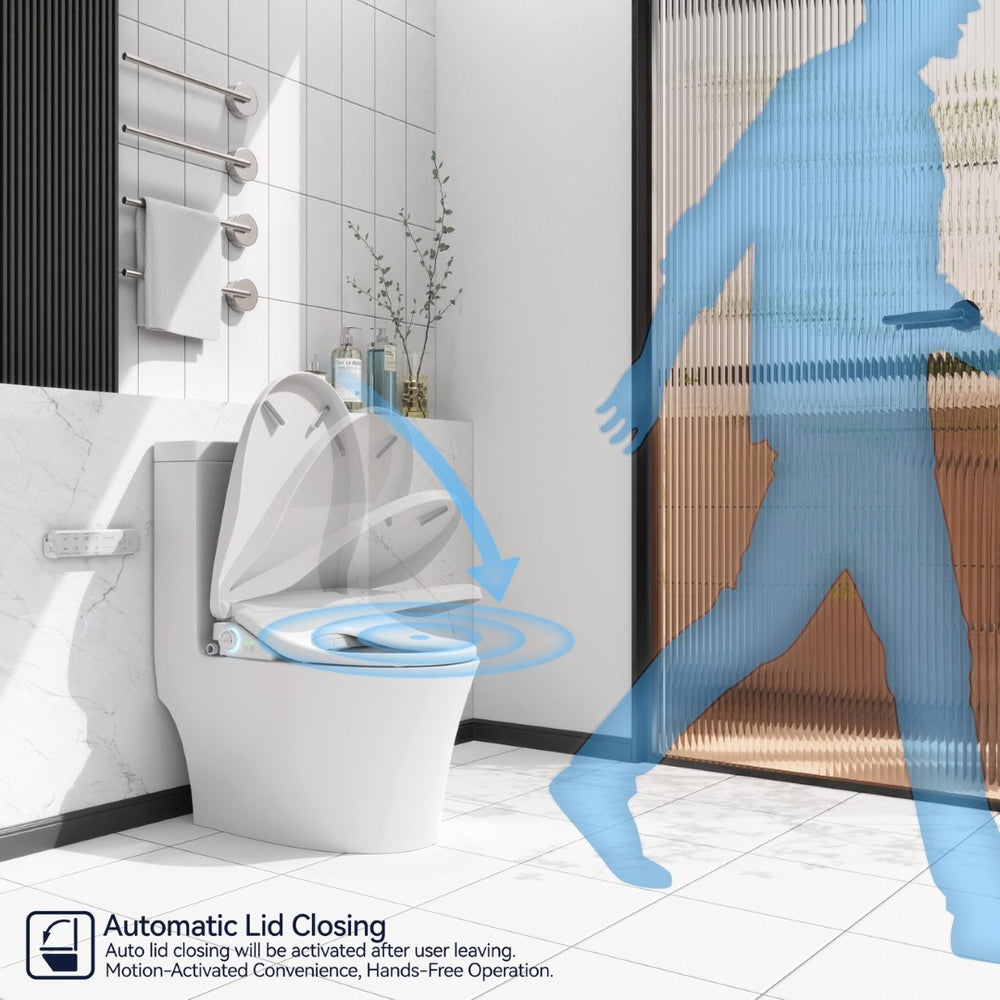 English Elm Smart Bidet Toilet Seat – Adjustable Heated Comfort, Personalized Wash, Self-Cleaning, Sensor Lid Open T3177P286031-GIGA