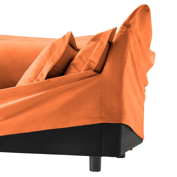 English Elm Set Of 2 Cozy Slipcovered Armchairs In Soft Orange Chenille – Stylish Deep Seating For Any Room W3041S00123-GIGA