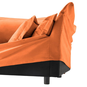 English Elm Streamlined Velvet Modular L-shape Sectional Sofa with Cloud Foam and French Piping Orange W3041S00132