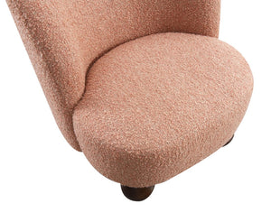 English Elm 1Pc Pink Accent Chair With Curved Back, Plush Boucle Upholstery & Ball Feet For Modern Living Spaces B2741P401988