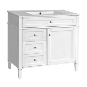 English Elm 36'' Modern Bathroom Vanity With Ceramic Sink, Soft-Close Drawers, Ample Storage & Elegant Design N710P230246K