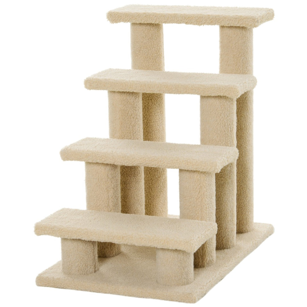 English Elm Cat Climbing Tower with Berber Fleece Steps and Eight Scratch Posts for Small Pets T3971P383881