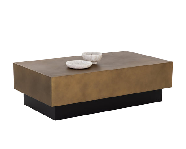 Sunpan Blakely Coffee Table - Bold Contemporary Design with Unique Handcrafted Details for Stylish Living Spaces Antique Brass