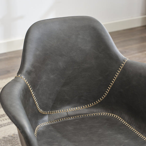 English Elm Mid-Century Minimalist Office Chair with Recline, Adjustable Ergonomic Support and Wide Stable Base Black W1143P173516