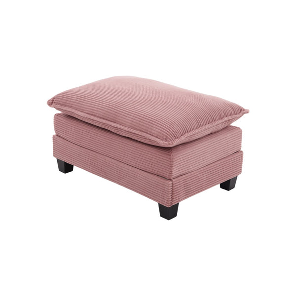 English Elm United We Win Modular Corduroy Sectional with Ottoman Low Profile Living Room Couch Pink W1568S00256