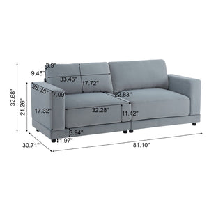 English Elm Package Three Seat Woven Fabric Sofa Scandinavian Minimalist White Living Room Gray N767P240700G