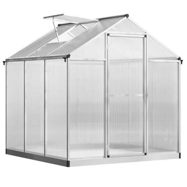 English Elm Greenhouse Walk-in Polycarbonate Panel Structure with Aluminum Frame and Roof Vent T3971S00019