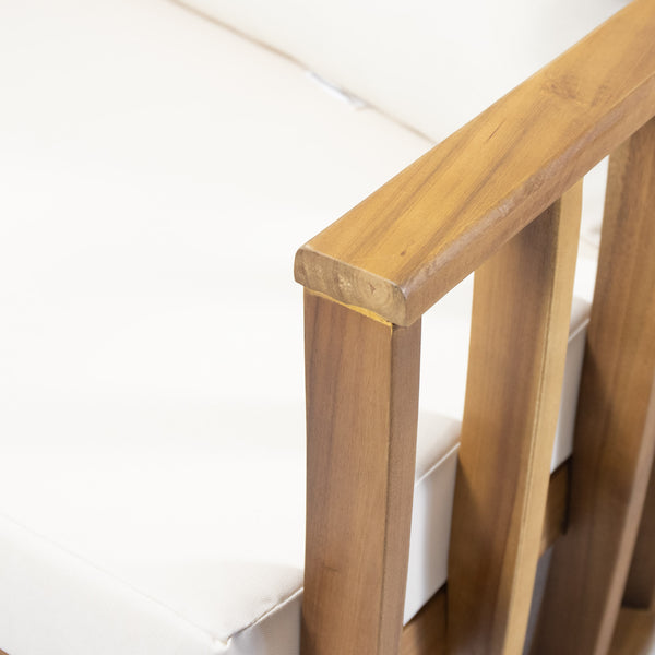 English Elm Christopher Knight Home® - Outdoor Acacia Wood Loveseat & Coffee Table Set with Teak Top, Beige Cushions, Durable Patio Duo 70457.00BGE