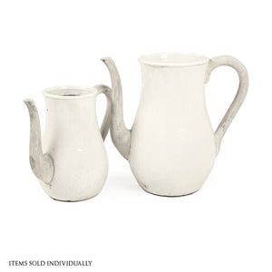 Distressed White Pitcher (9824L A25A) Zentique