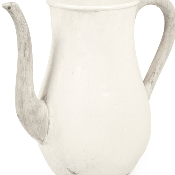 Distressed White Pitcher (9824L A25A) Zentique
