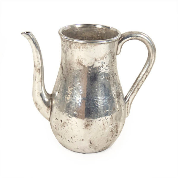 Zentique Distressed Metallic Silver Vase with Aged Glaze — Timeless Stoneware Accent for Elegant Home Decor W15.5 x H13.5 x D9 9824L A840