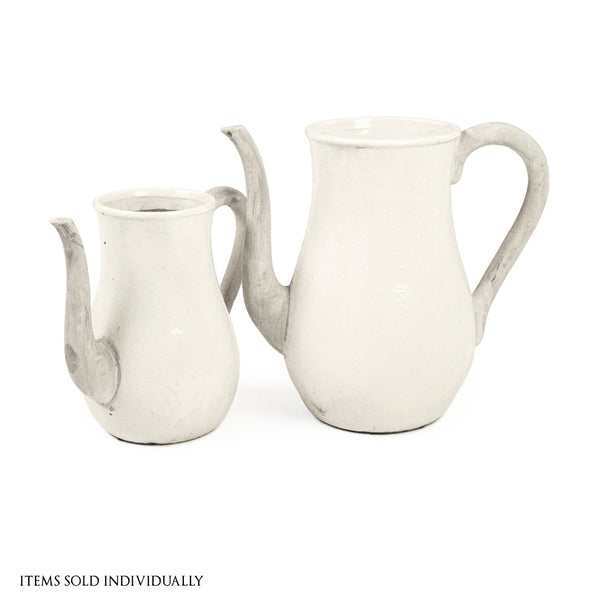 Distressed White Pitcher (9824S A25A) Zentique