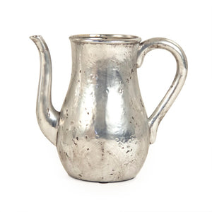 Zentique Distressed Metallic Silver Vase with Aged Glaze — Timeless Stoneware Accent for Elegant Home Decor W12 x H11 x D7 9824S A840