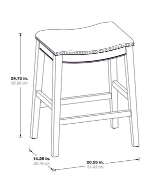OSP Home Furnishings 24" Saddle Stool - Set of 2 Linen / White Washed