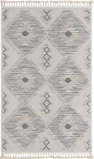 Unique Loom Arlo Kai Machine Made Tribal Rug Sandy Beige, Gray/Beige 5' 3" x 8' 0"