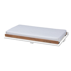 Baxton Studio Baxton Veles Modern Trundle Bed in Ash Walnut - Space-Saving Twin Roll-Out Bed for Guests MG0016-24-Ash Walnut-Trundle