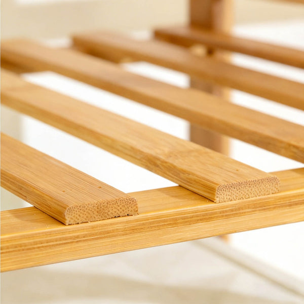 English Elm Bamboo Garment Rack Freestanding Closet Organizer with Shoe Shelf for Entryway W3101P417700