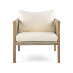 English Elm 28" Woven Outdoor Lounge Chair Solid Wood Frame Polyester Cushions Patio Garden N767P375341T