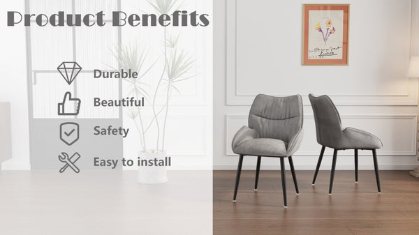 English Elm Luxury Velvet Dining Chair Set of Four with Cushioned Seats and Sturdy Metal Frame W1727S00011