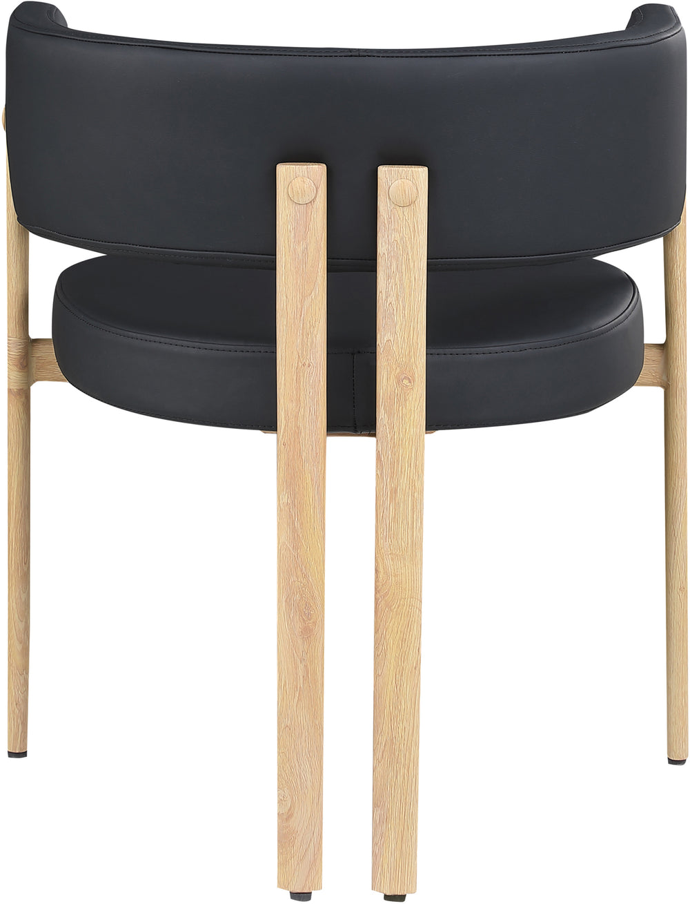 Gideon Black Vegan Leather Dining Chair 982Black-C Meridian Furniture