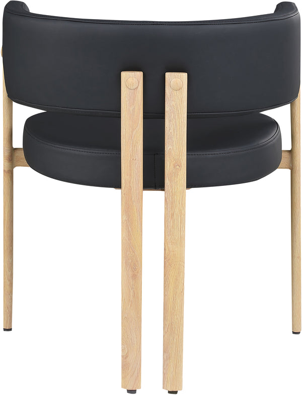 Gideon Black Vegan Leather Dining Chair 982Black-C Meridian Furniture