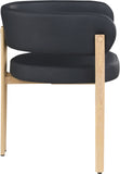 Gideon Black Vegan Leather Dining Chair 982Black-C Meridian Furniture