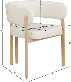 Gideon Cream Vegan Leather Dining Chair 982Cream-C Meridian Furniture