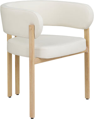 Gideon Cream Vegan Leather Dining Chair 982Cream-C Meridian Furniture