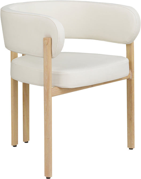 Gideon Cream Vegan Leather Dining Chair 982Cream-C Meridian Furniture