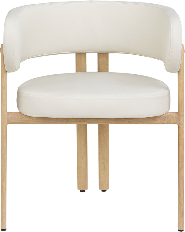 Gideon Cream Vegan Leather Dining Chair 982Cream-C Meridian Furniture