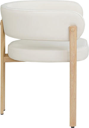Gideon Cream Vegan Leather Dining Chair 982Cream-C Meridian Furniture
