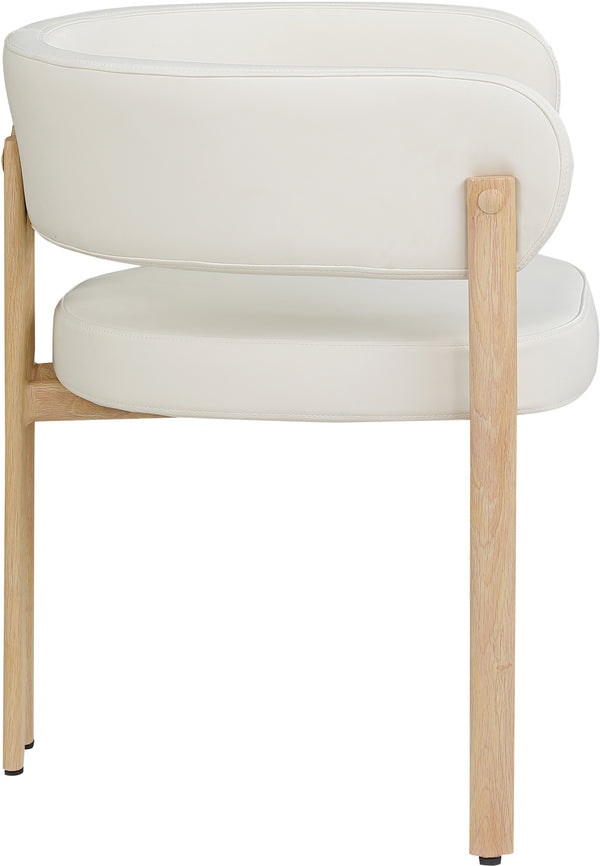 Gideon Cream Vegan Leather Dining Chair 982Cream-C Meridian Furniture